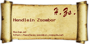 Hendlein Zsombor névjegykártya